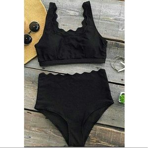 Cupshe black high waisted swimsuit
