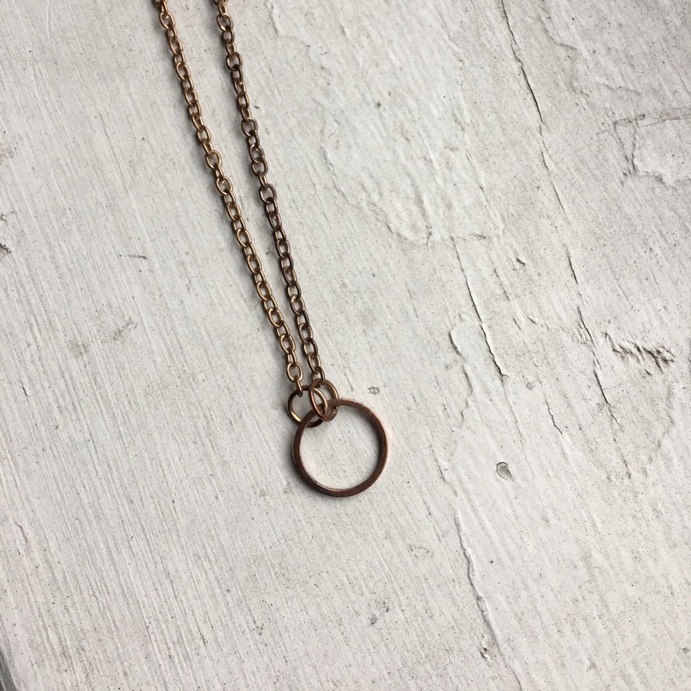 Bronze circle necklace
