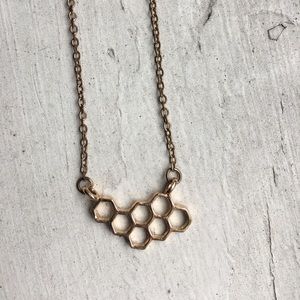 Honeycomb pendant necklace