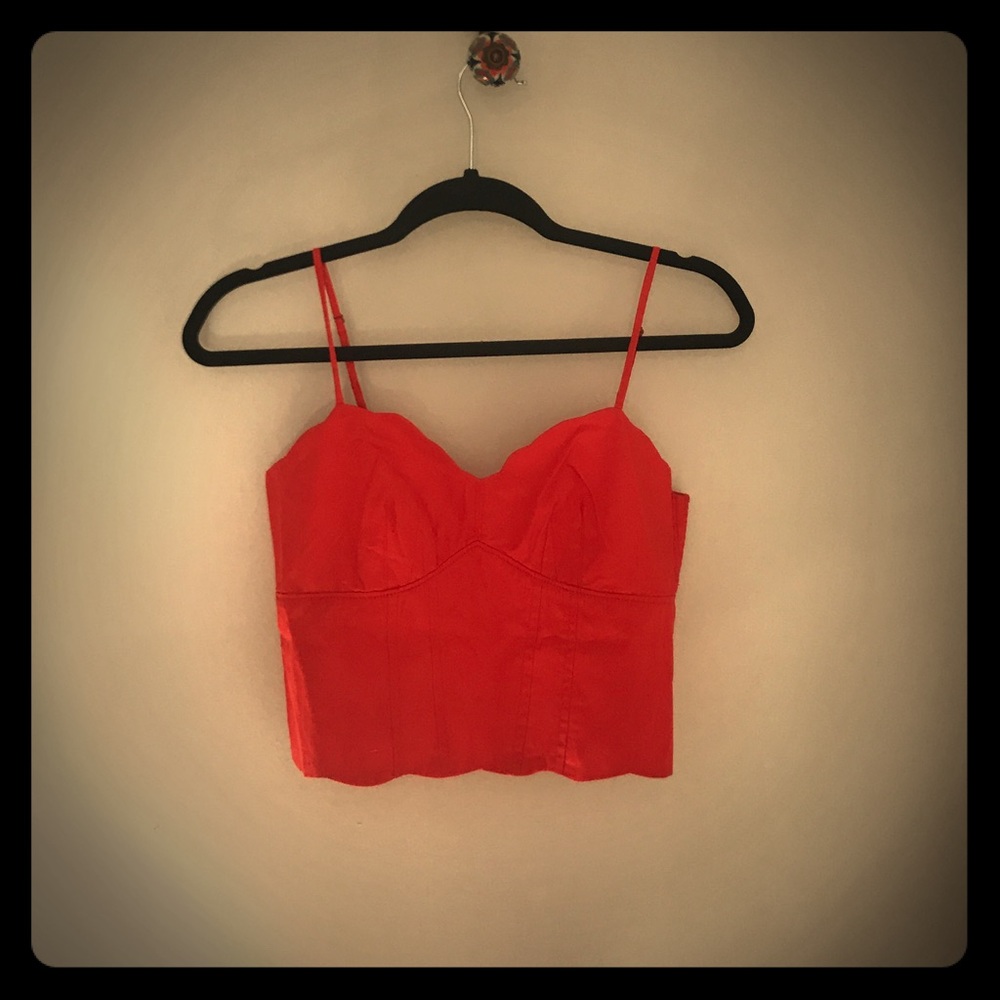 Mauve red crop top from Anthropologie