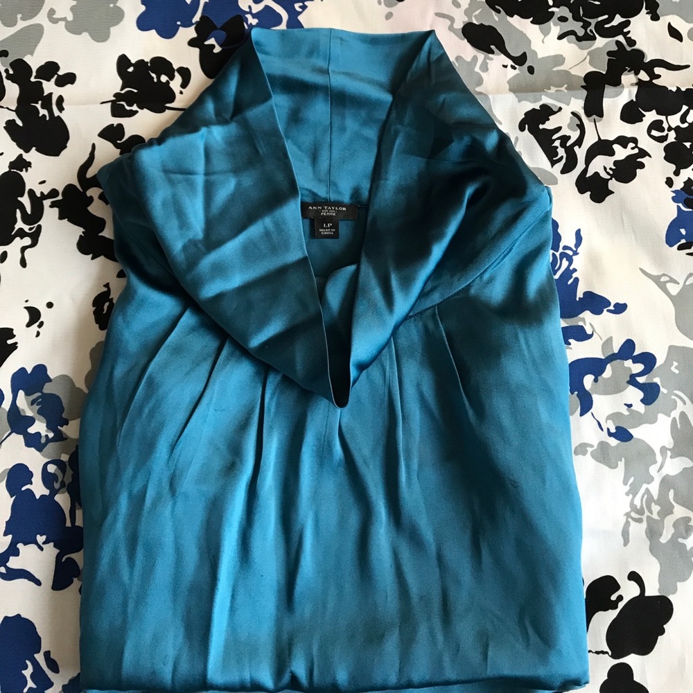 Ann Taylor Sleeveless Silk Cowl-neck Suiting Top