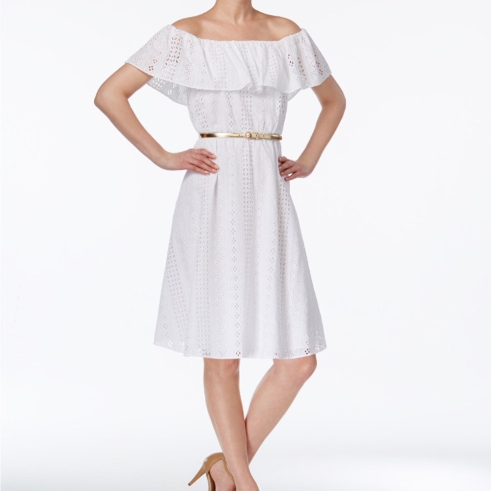NWOT White Calvin Klein Eyelet Dress