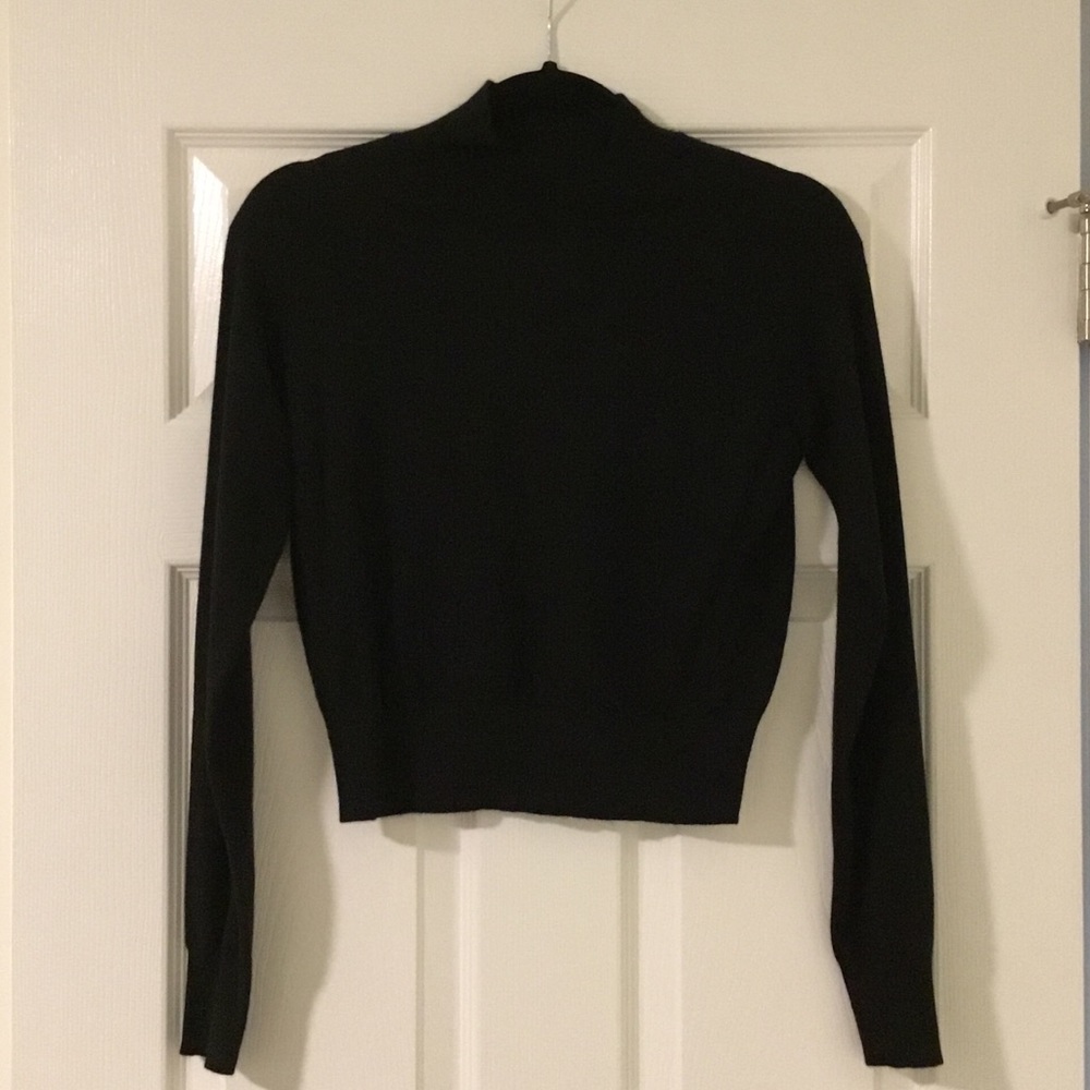 Theory - Cropped Black Turtleneck