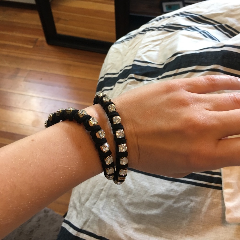 black and gold bracelet.