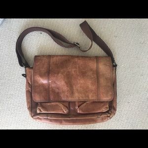 Fossil Unisex brown leather Messenger Bag
