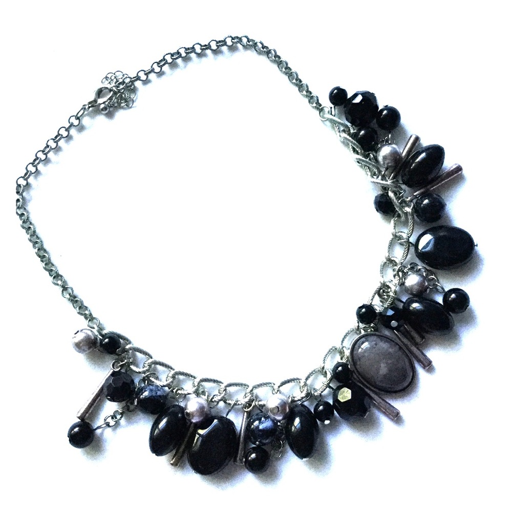 NY&CO Black Beaded Statement Necklace