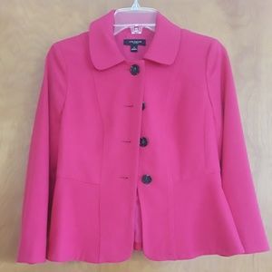 Pink Peplum Blazer Size 0 Ann Taylor
