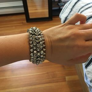 silver spiked bracelet