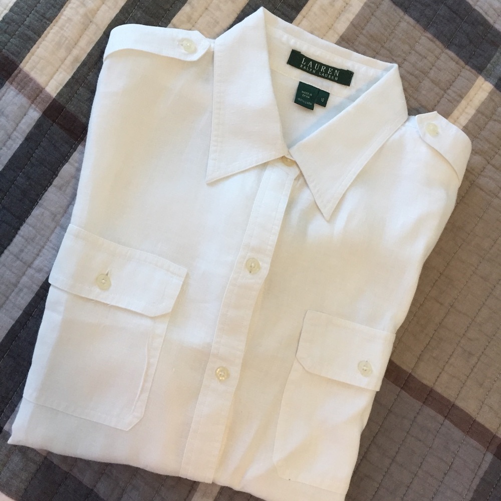 Beautiful white linen Ralph Lauren shirt.