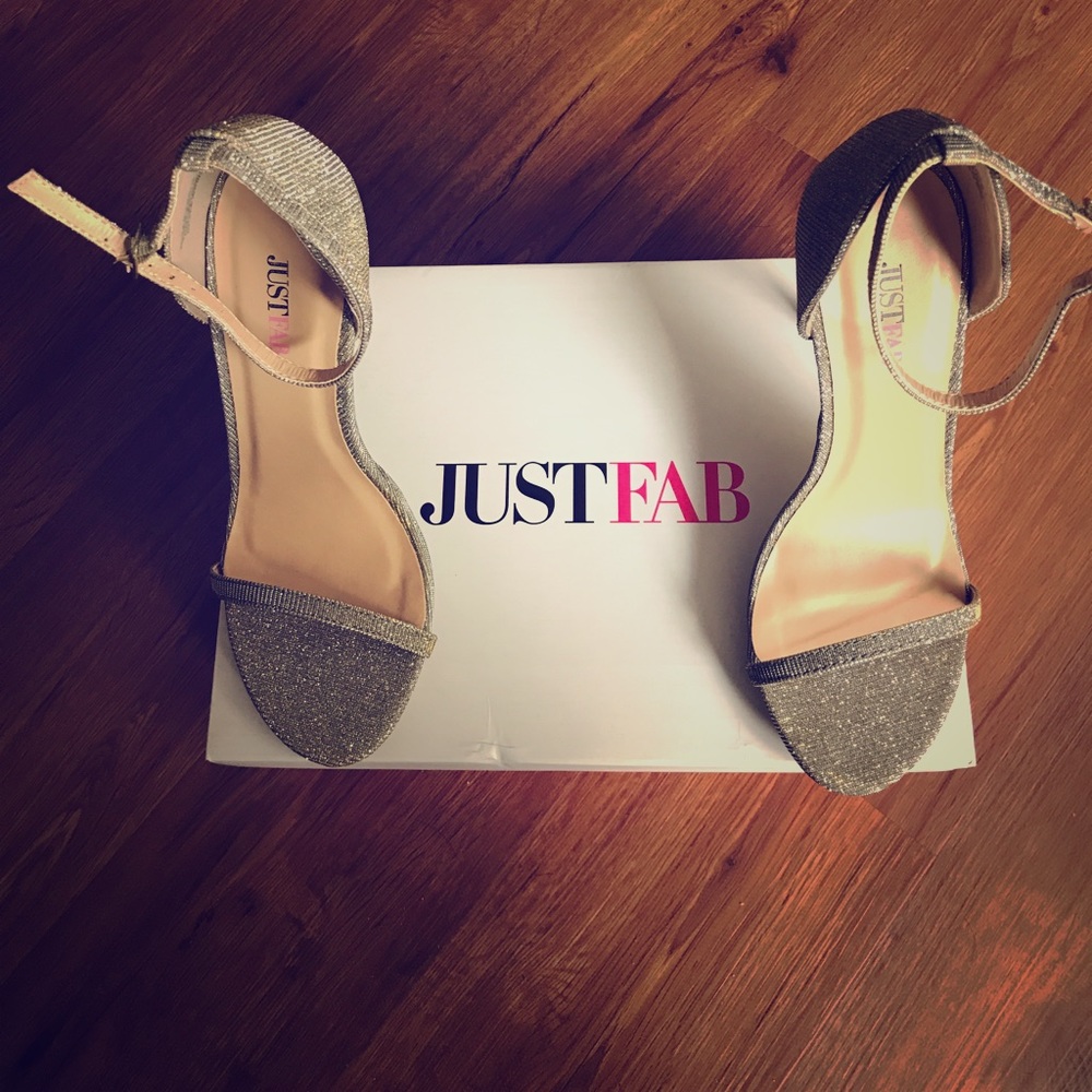 JUST FAB Silver/Gold Alla Stiletto Sandals