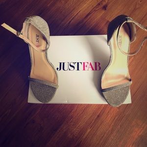 JUST FAB Silver/Gold Alla Stiletto Sandals