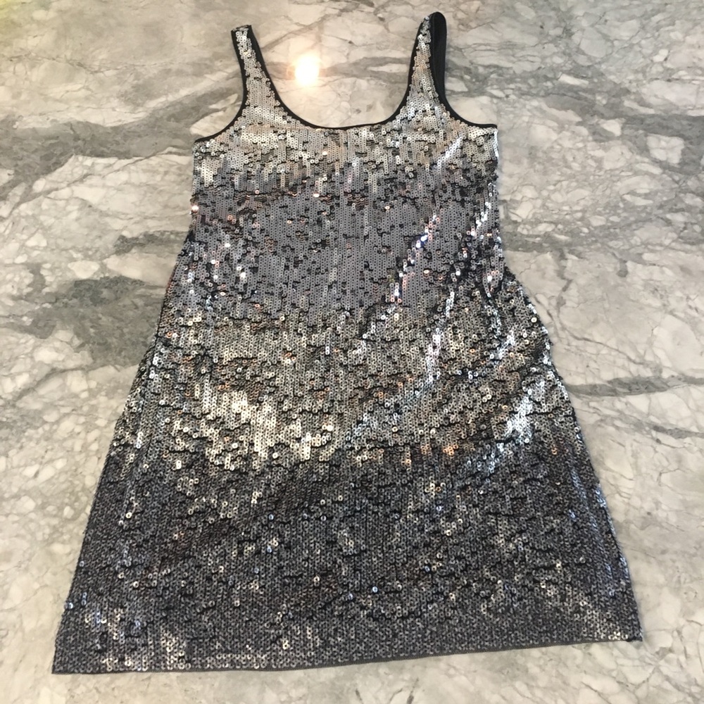 Black and silver sequin mini
