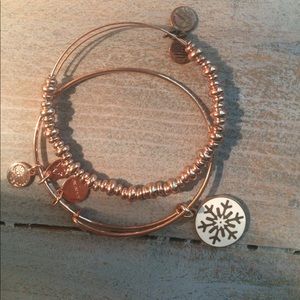 Set of 2 Rose Gold Alex and Ani bracelets
