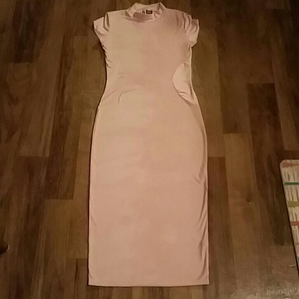 LABOR DAY SALE Suede Blush Midi Bodycon