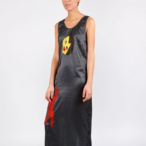 *SOLD* CREATURES OF COMFORT Silk Artsy Maxi Dress - Picture 1 of 4