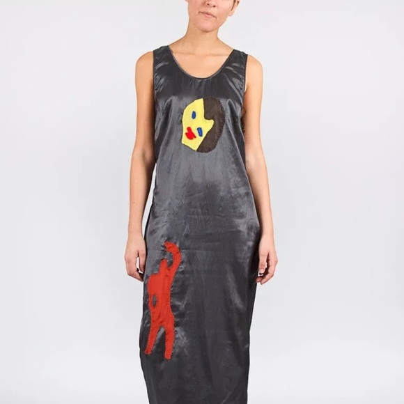 *SOLD* CREATURES OF COMFORT Silk Artsy Maxi Dress - Picture 2 of 4