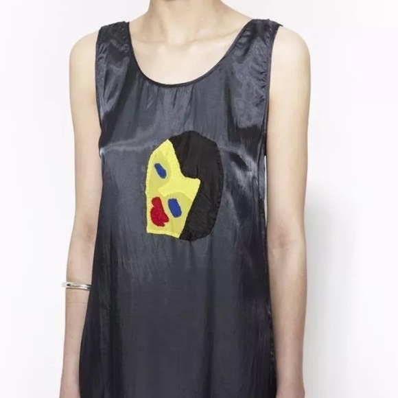 *SOLD* CREATURES OF COMFORT Silk Artsy Maxi Dress - Picture 3 of 4