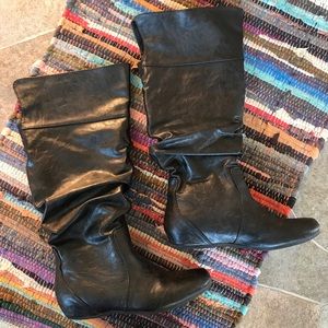 Black knee high boots