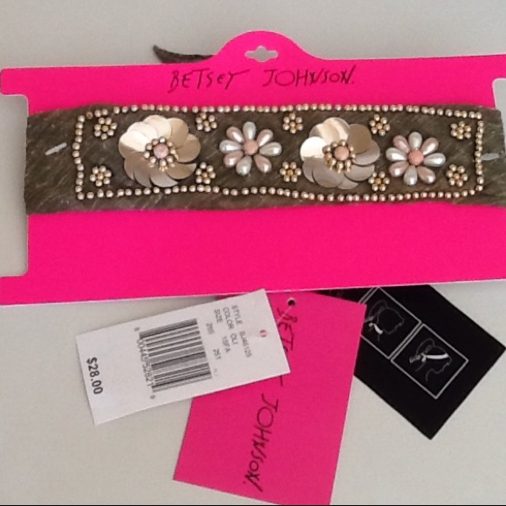 Betsey Johnson Tan Beaded Bandeau