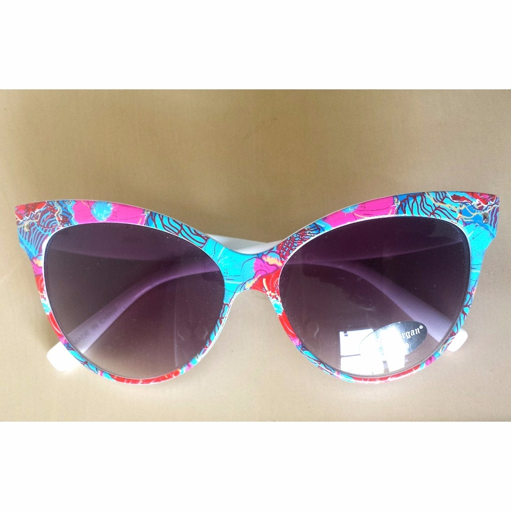 Pink/Blue/Red Cat-Eye Sunglasses