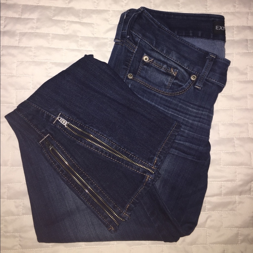 Express Low Rise "Stella" Zipper Ankle Jeans