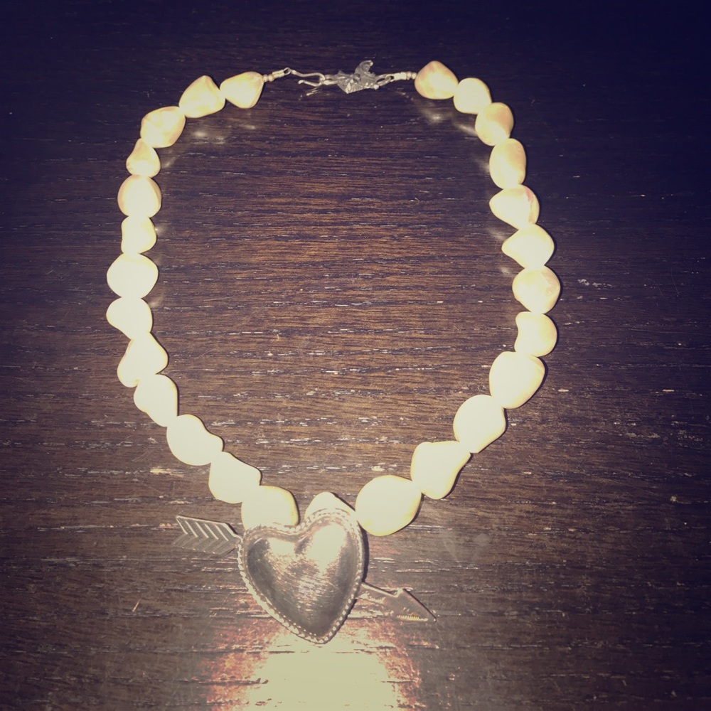 Vintage silver and baroque pearl necklace