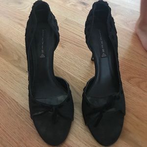 Steven by Steve Madden Black Peep Toe heel as 8