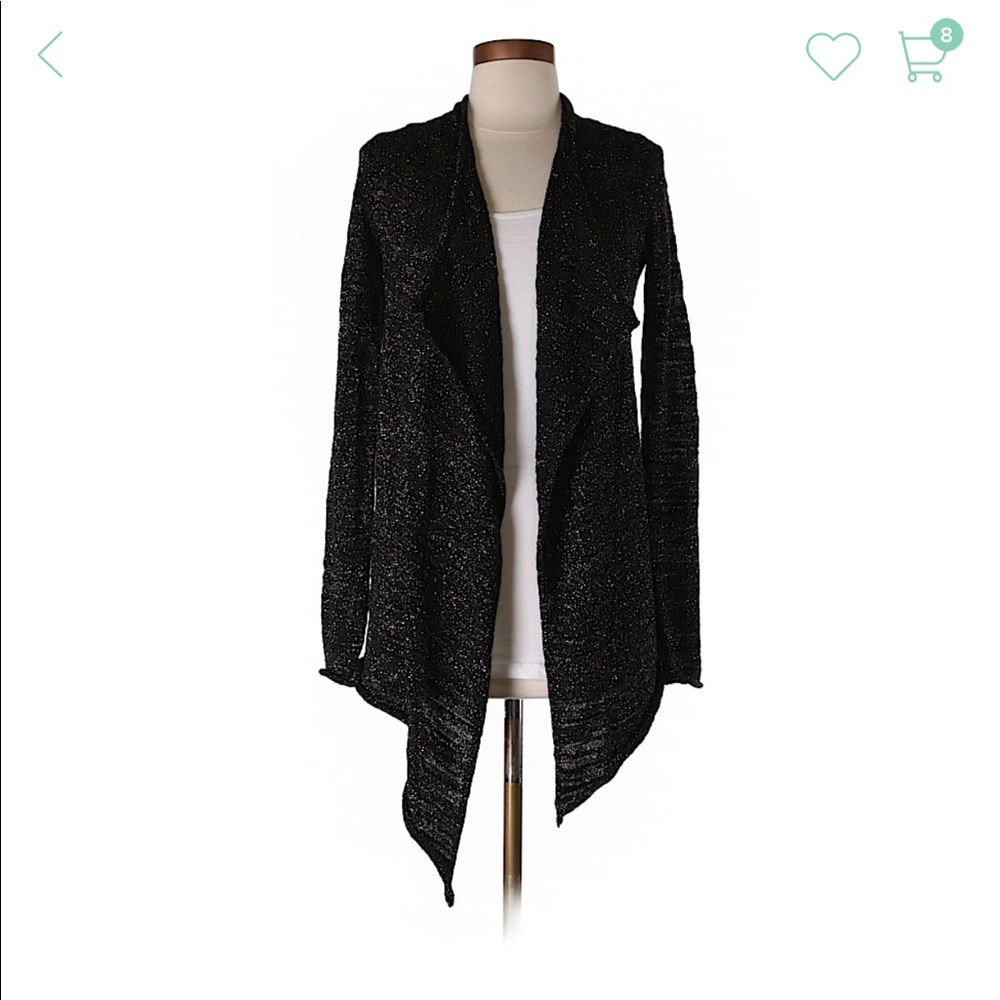 Express Open Metalic Wool Cardigan
