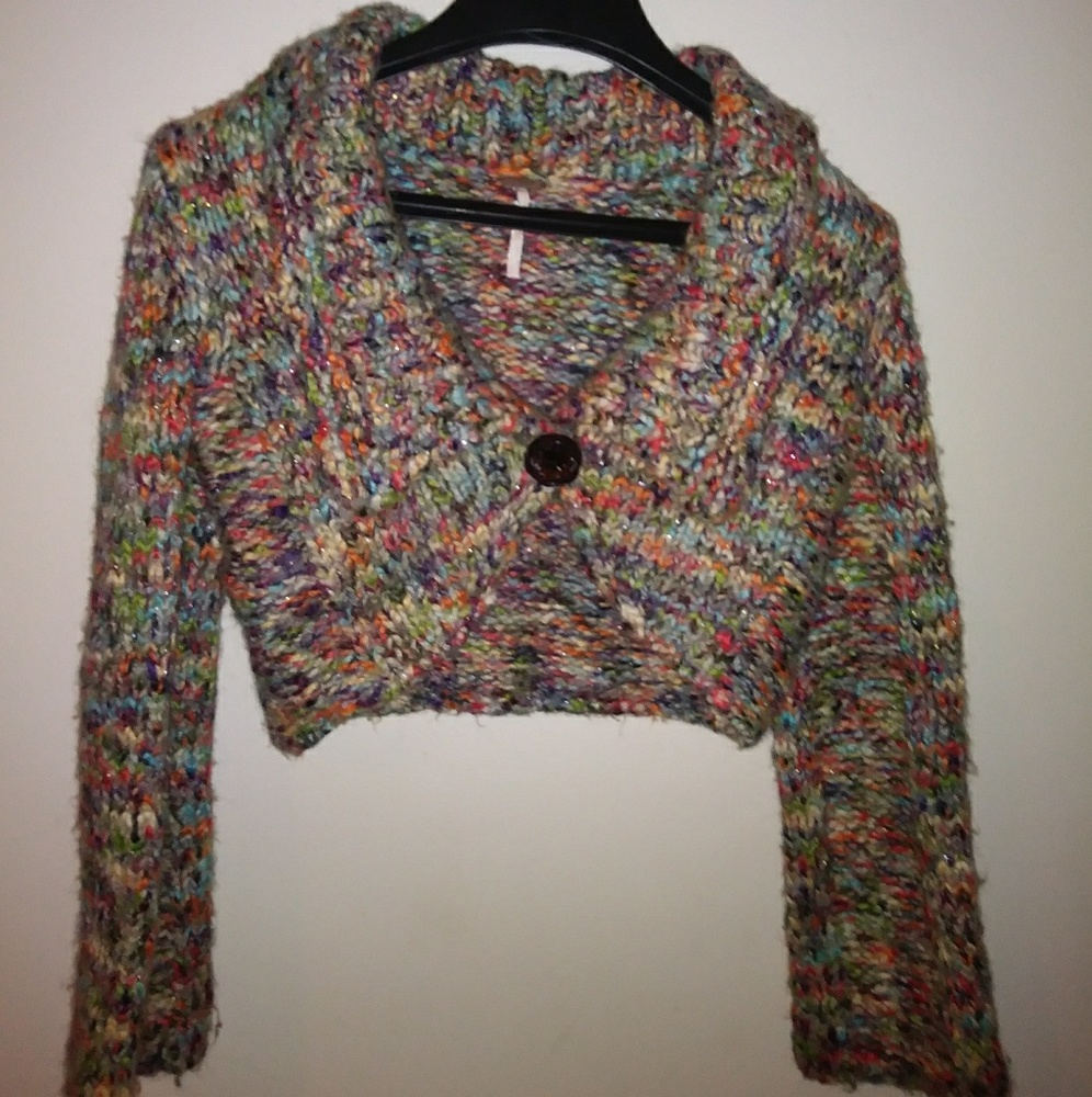 Nice Multi Colored Wool Short Sweater