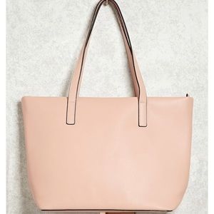 Faux Leather Pink Tote Bag