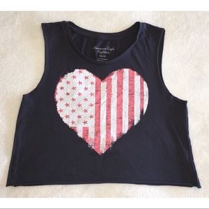 American Eagle • Gray Cropped Tank Top