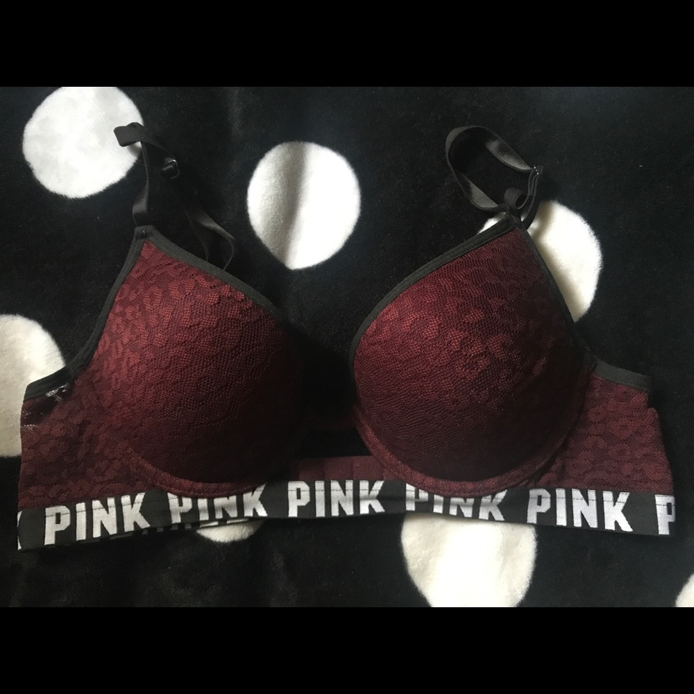 Key hole, PINK LOGO push up bra