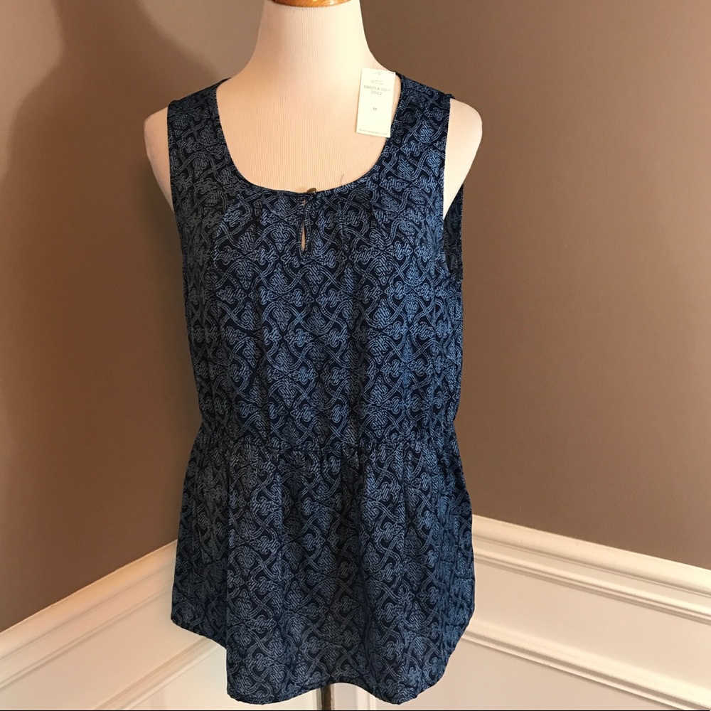 NWT Banana Republic M blue Sleeveless Blouse