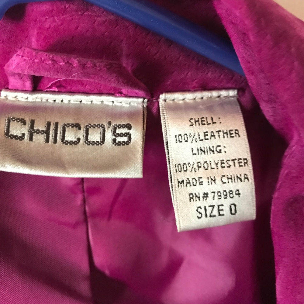 Chico'a Magenta Suede Jacket - Picture 2 of 6