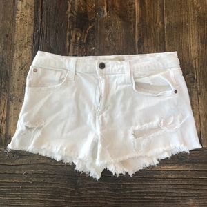 joe's low rise white denim cutoffs