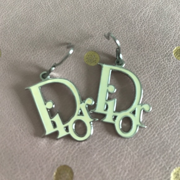 dior logo drop earrings