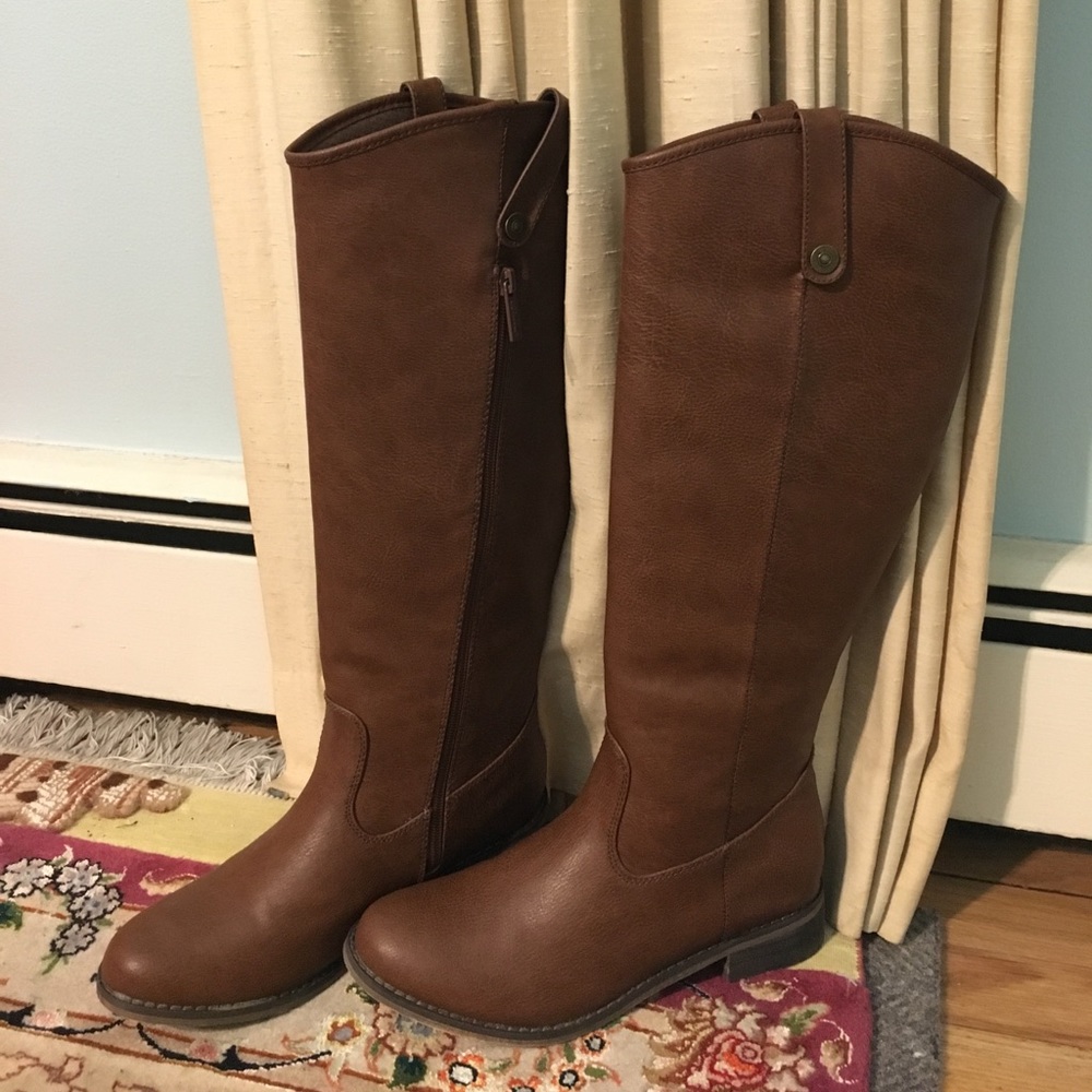 Brown knee high boots