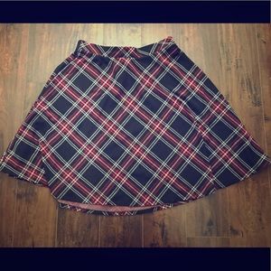 Knee length plaid skirt