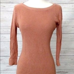Light Rust Brown Sweater Dress