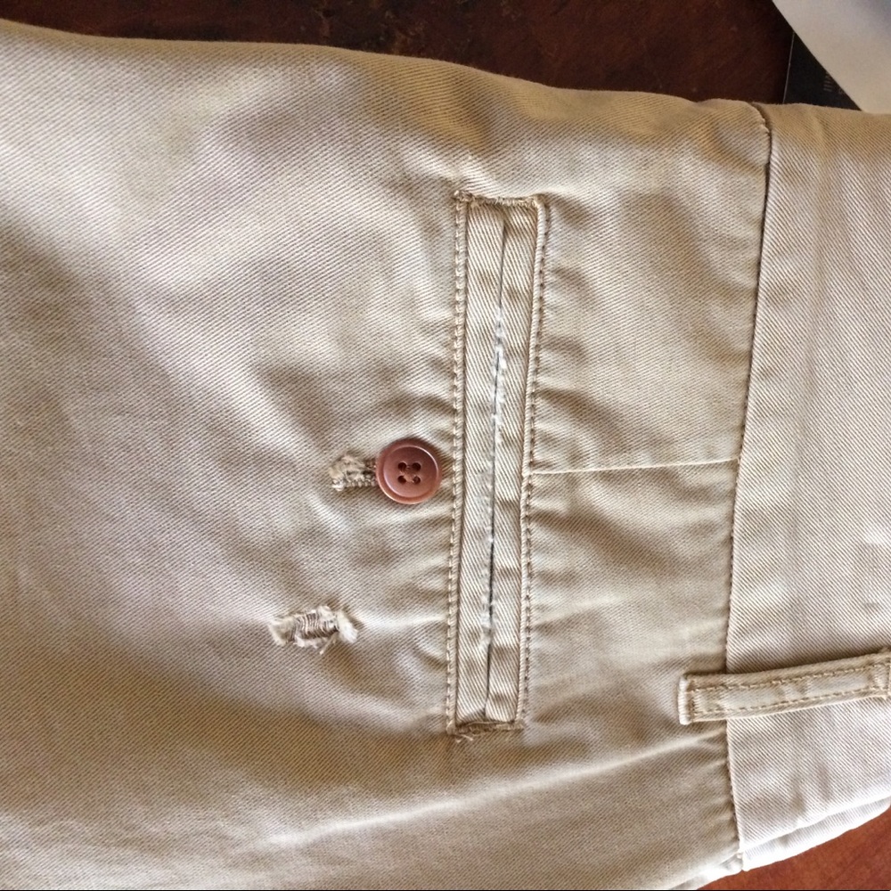 J Crew NWT boyfriend distressed khakis 2petite - Picture 5 of 7