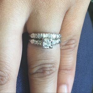 14k Diamond Ring Soldered Set White Gold