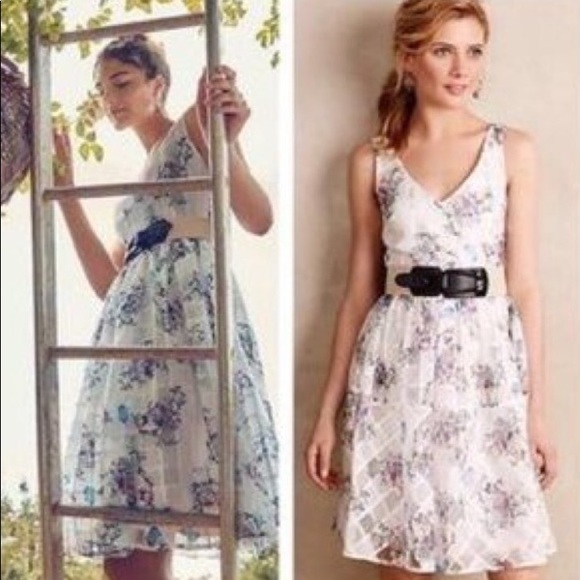 NWT ANTHROPOLOGIE PEONY GARDEN ORGANZA DRESS - Picture 7 of 8