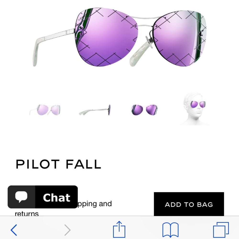 Chanel pilot fall mirrored sunglasses NWOT
