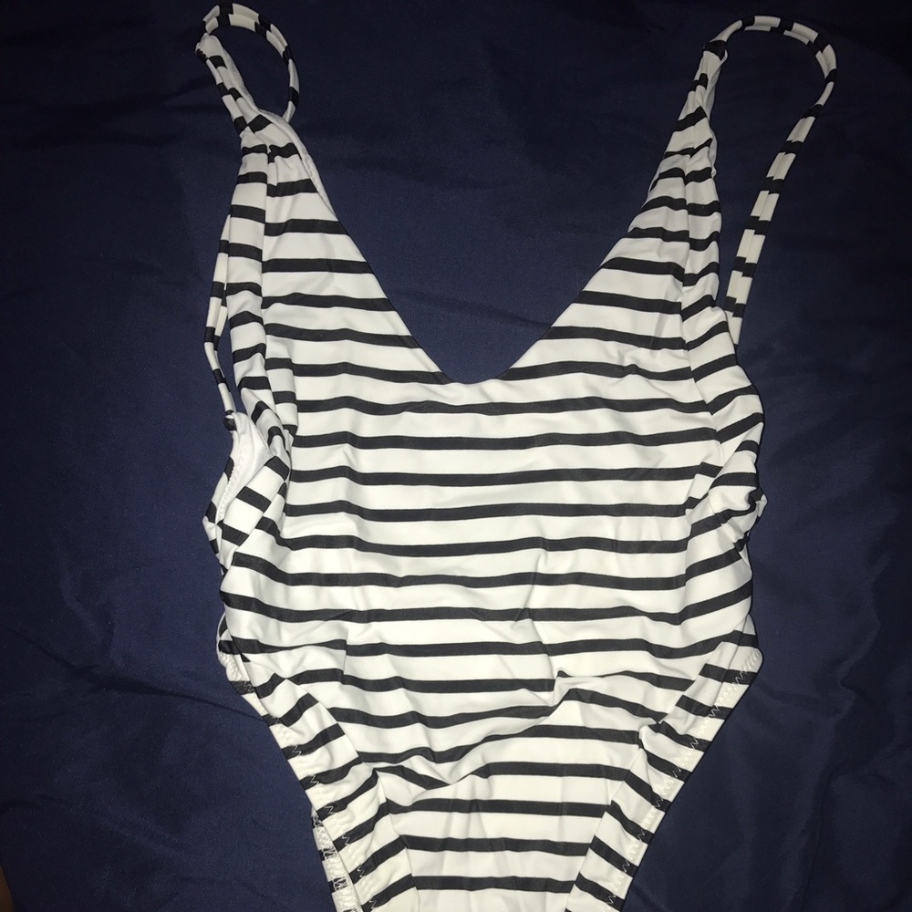 High-Cut Stripped swimsuit, X-Small NWOT