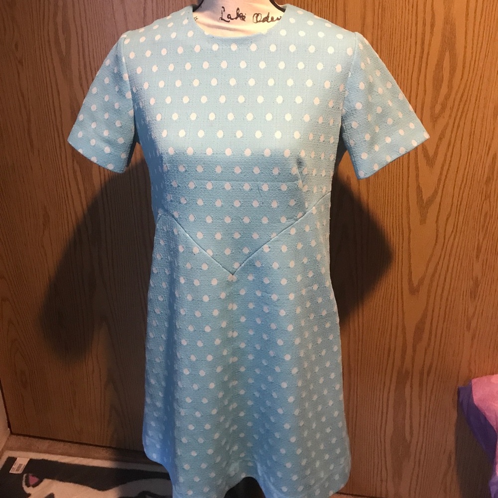 VTG mod scooter twiggy Brady dress powder blue