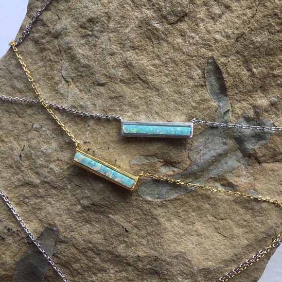 Opal Bar Necklace - Picture 3 of 5