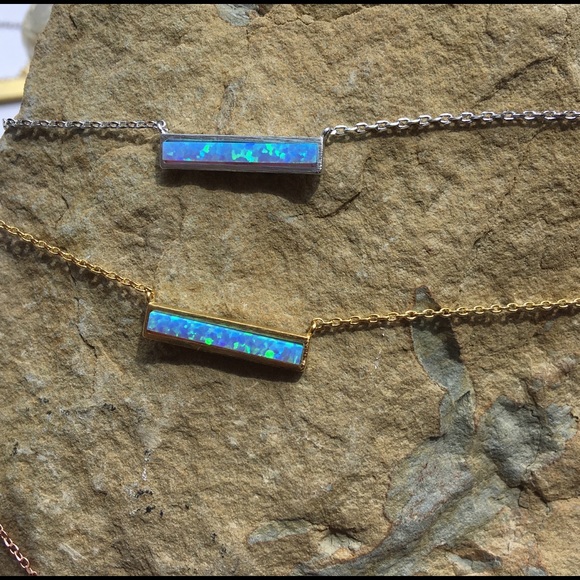 Opal Bar Necklace - Picture 4 of 5