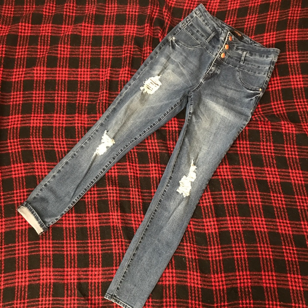 High waist skinny jeans