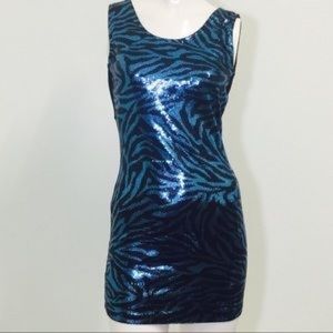 ⬇️⬇️⬇️Sequin Zebra turquoise dress
