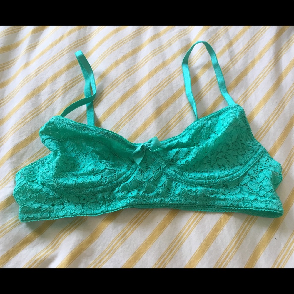 Aerie Lovely Gem Green Lace Soft Bra